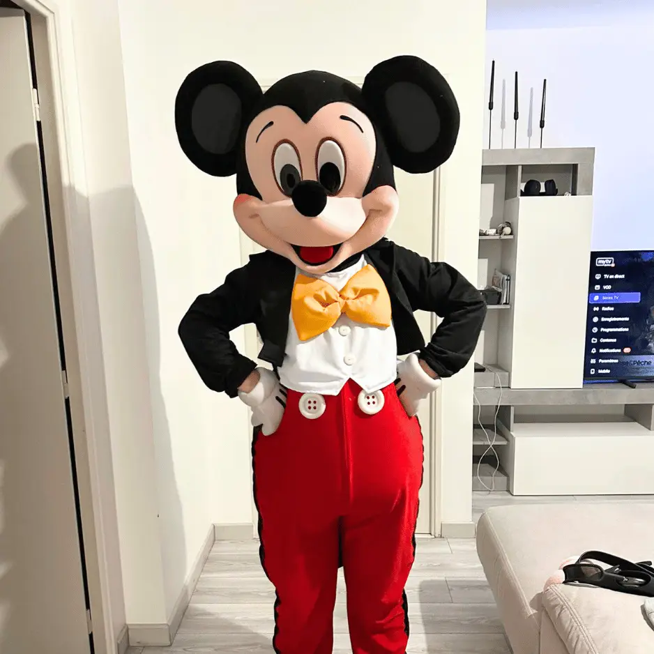 mascotte mickey mouse dans un appartement