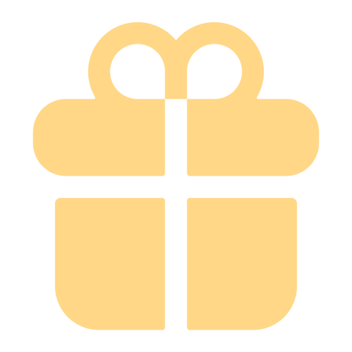 Pictogramme cadeau jaune