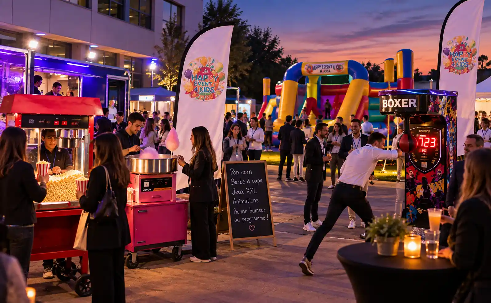Fête foraine organisée pour un événement d’entreprise